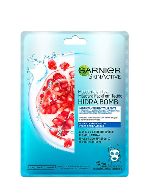 Mascarilla - Garnier Hidra Bomb Pomegranate 1 Unidad