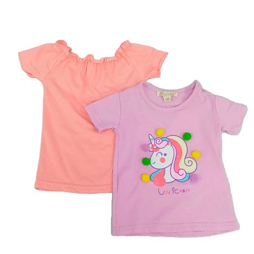 Set de 2 blusas multicolor para bebé niña
