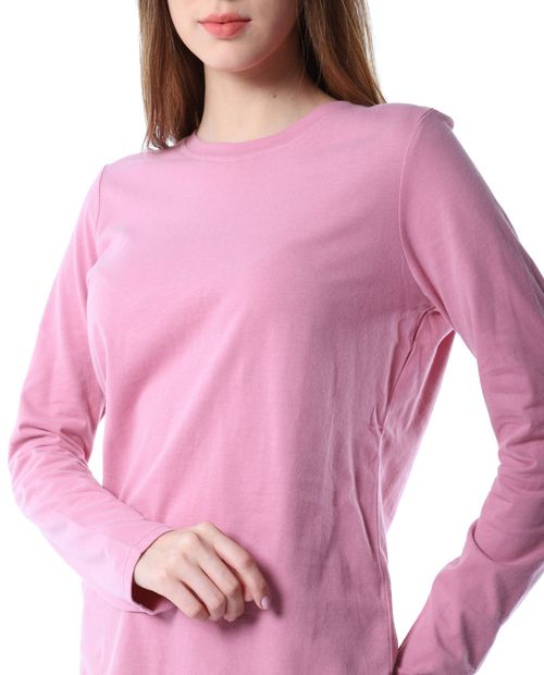 Camiseta Calvin Klein deportiva manga larga rosada para dama