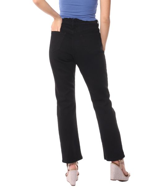 Jeans Nicolle straight negro de cintura alta para dama