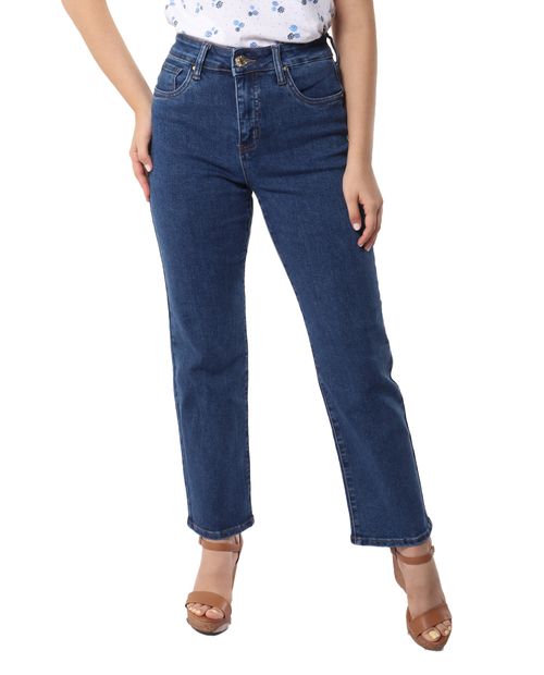 Jeans Nicolle straight azul de cintura media para dama