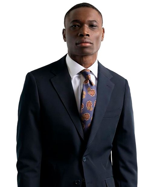Saco PuroEGO slim fit navy sólido para hombre