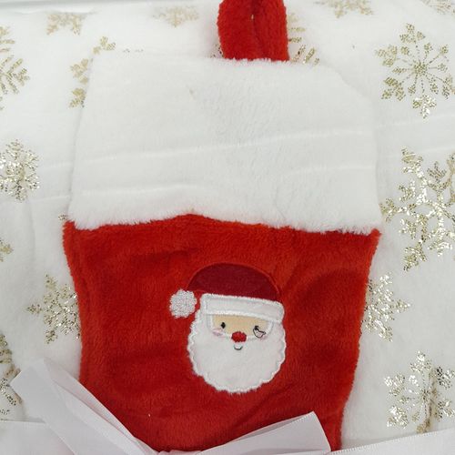 Frazada blanca con estampado navideño para bebé niño