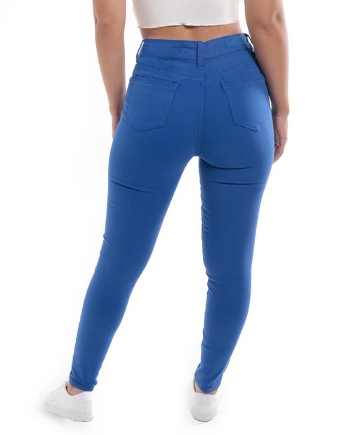 Pantalón Orange 5 pocket azul de cintura alta para dama