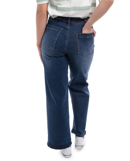 Jeans Most Wanted wide leg azul de cintura alta para dama