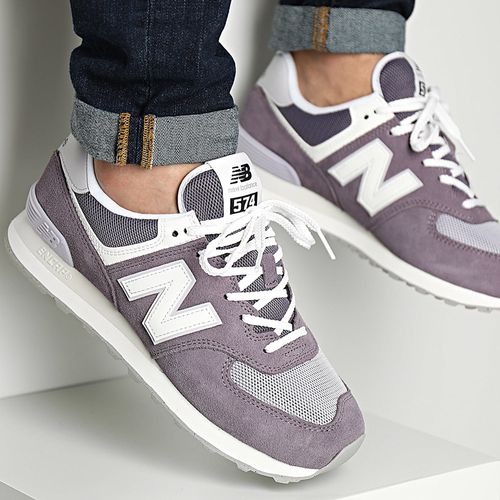 Zapato New Balance 574 deportivo casual  gris/morado para hombre