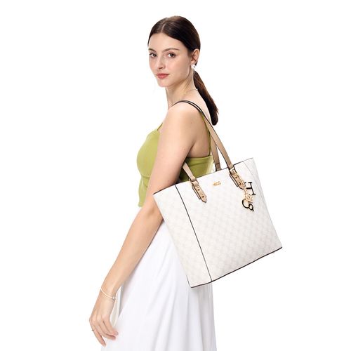 Cartera tote H&Co color blanco para mujer