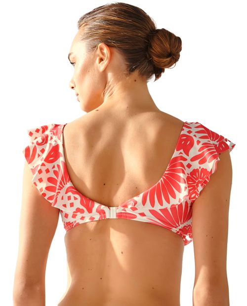 Bikini top Enfasis estampada sin mangas para mujer