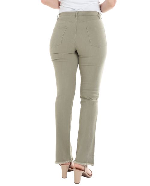 Pantalón Sabrina 5 pocket verde de cintura alta para mujer