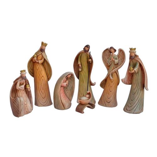 Set de figuras de nacimiento 7pz 10cm x 7cm x 26.5cm