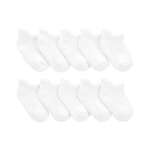 Set de 10 pares de calcetines blanco sólido para bebé niña