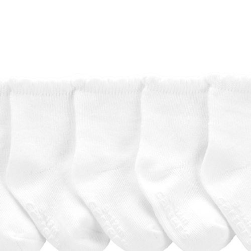 Set de 10 pares de calcetines blanco sólido para bebé niño