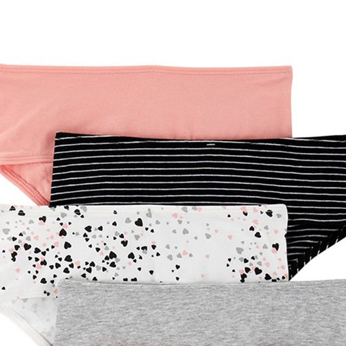 Set de 7 piezas ropa interior multicolor con estampado para niña