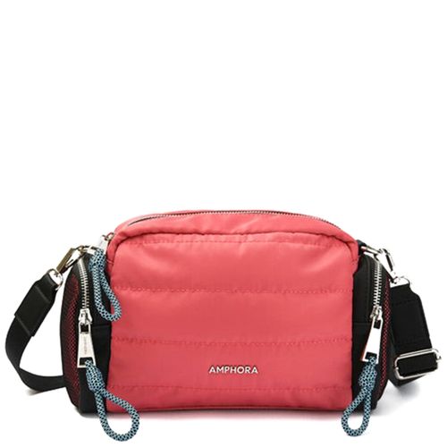 Cartera crossbody Amphora Fiorella color coral para mujer
