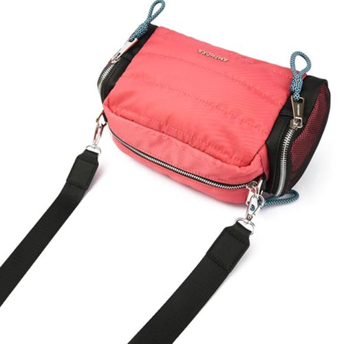 Cartera crossbody Amphora Fiorella color coral para mujer