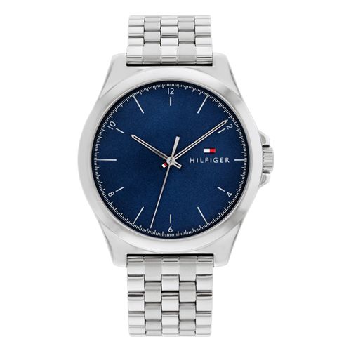 Reloj Tommy Hilfiger análogo Norris metálico plateado para caballero