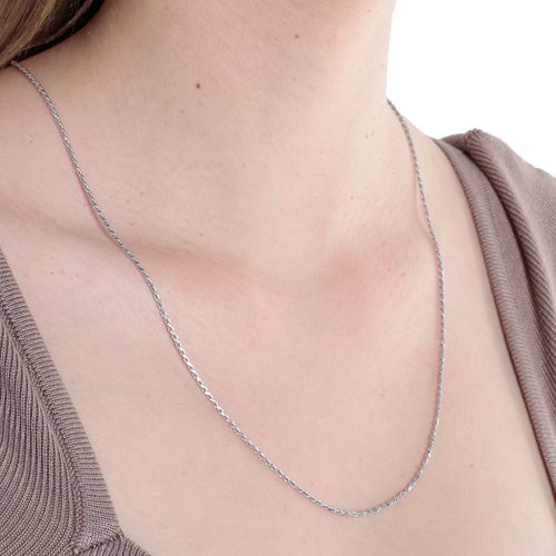 Cadena de plata color plateado 2mm-24" para mujer
