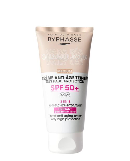 Byphasse Crema facial antiedad SPF 50+ color Medium