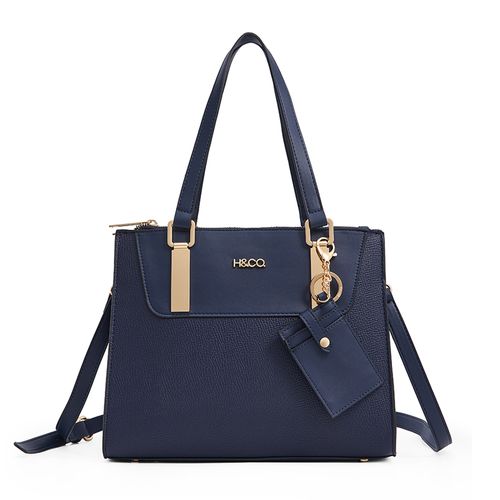 Cartera satchel H&Co color azul para mujer