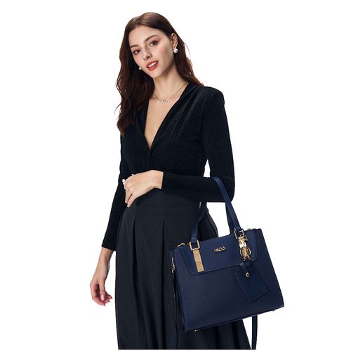 Cartera satchel H&Co color azul para mujer