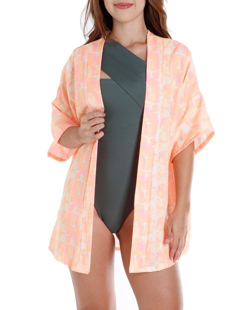 Salida de baño Orange estilo kimono para mujer