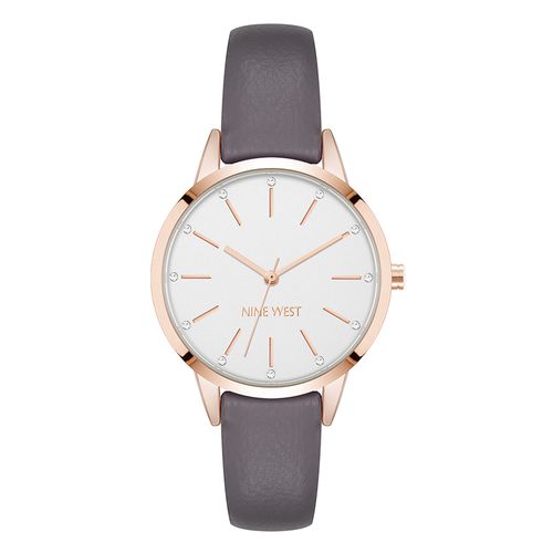 Reloj Nine West análogo cuero gris para mujer