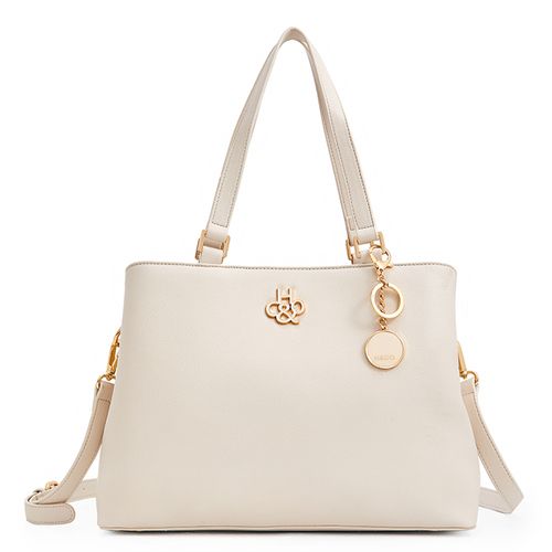 Cartera satchel H&Co. color blanco para mujer