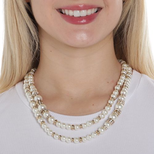 Collar con perlas 1cm -40" para mujer
