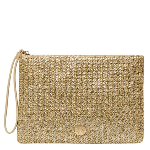 Cartera clutch Sfera color dorado para mujer