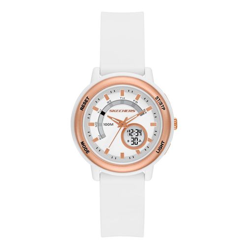 Reloj Skechers análogo digital de silicona blanco para mujer