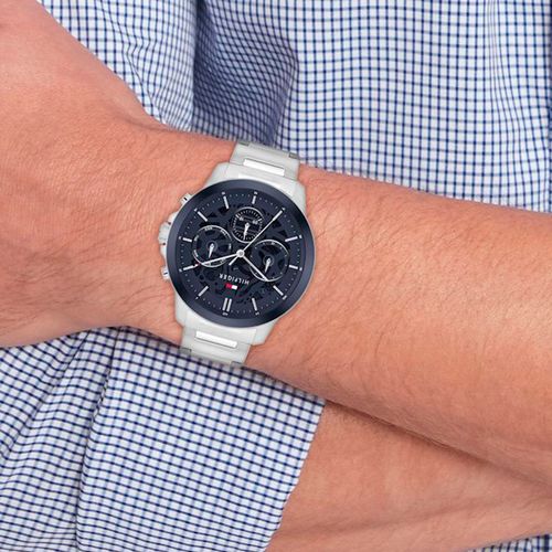 Reloj Tommy Hilfiger análogo cronógrafo metálico plateado para hombre
