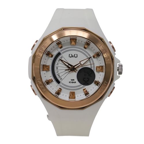 Reloj Q&Q análogo resina blanco para mujer