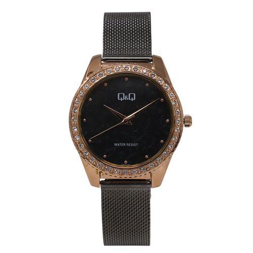 Reloj Q&Q análogo de metal color negro para mujer