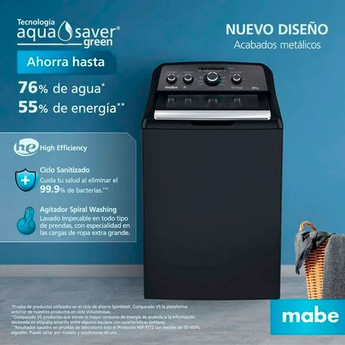 Lavadora Mabe 11 ciclos carga superior 20kg LMX70214WDAB0