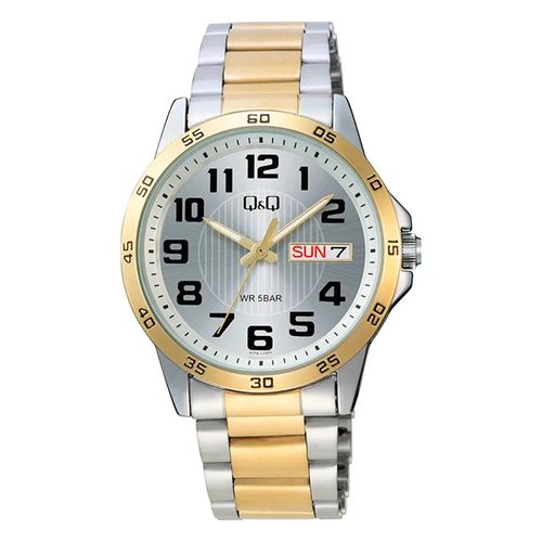 Reloj Q&Q análogo metálico bicolor para hombre