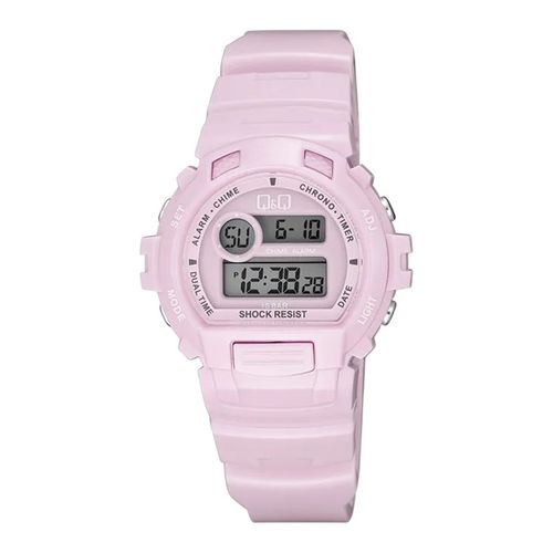 Reloj Q&Q digital de resina rosado para mujer