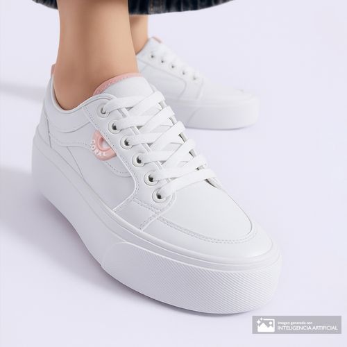 Zapato casual Coral color blanco para mujer