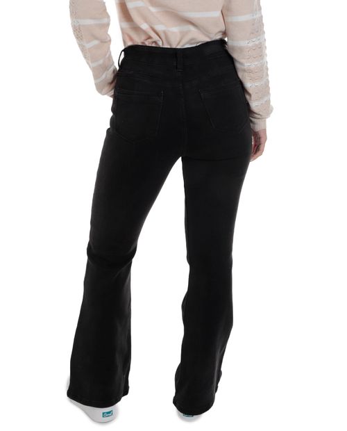 Jeans Orange flare negro de cintura alta para mujer