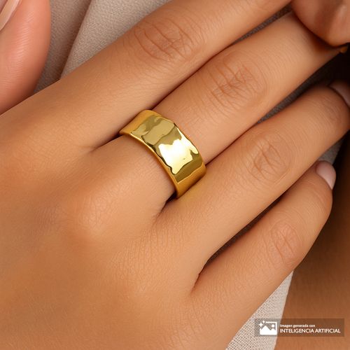 Anillo de brass en baño de oro para mujer talla 7