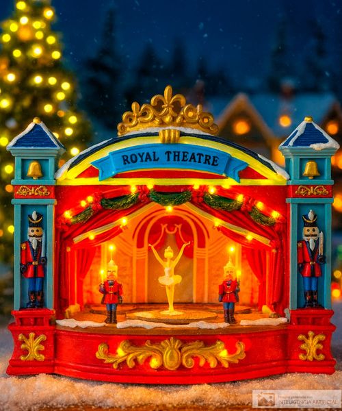 Escena navideña teatro con luz y movimiento 24.4 x 13.4 x 22.3 cm