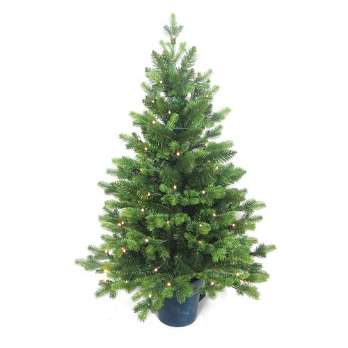 Árbol navideño en maceta 3 pies (90 cm) con luz led y 645 puntas