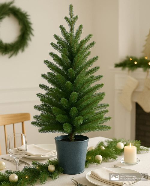 Árbol navideño en maceta 3 pies (90 cm) con luz led y 645 puntas
