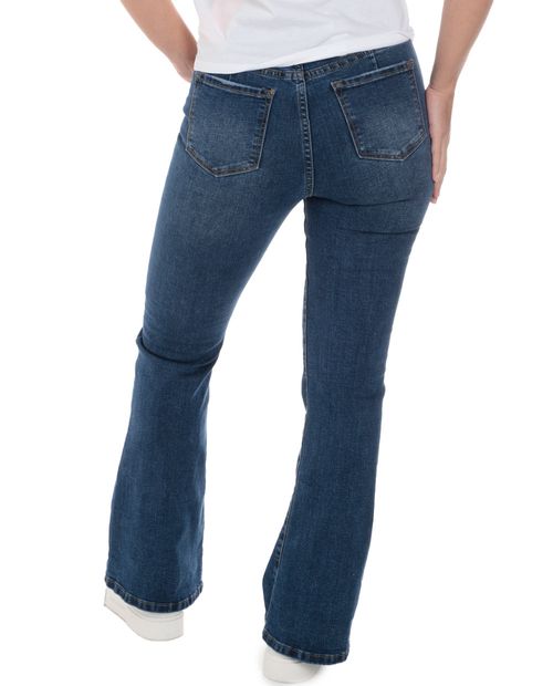 Jeans Orange flare azul de cintura alta para mujer