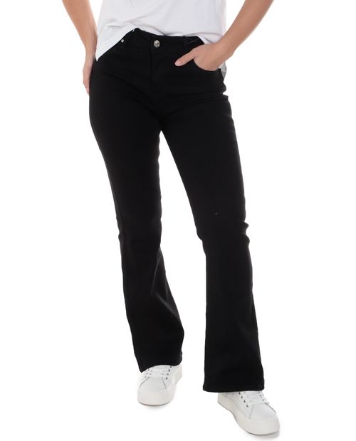 Jeans Orange flare negro de cintura alta para mujer