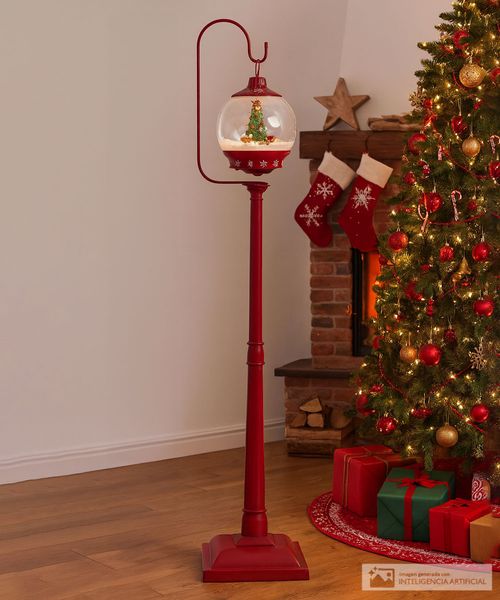 Globo navideño giratorio de pedestal 32 x 32 x 170 cm