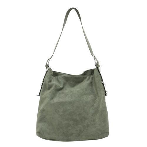 Cartera hobo Sabrina suede dusty olive para mujer