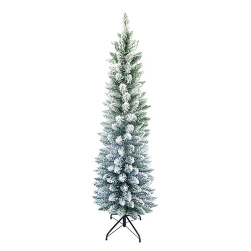 Árbol navideño nevado tipo lápiz 6 pies (182 cm) con 219 puntas