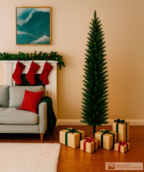 Árbol navideño tipo lápiz 7 pies (213 cm) con 295 puntas