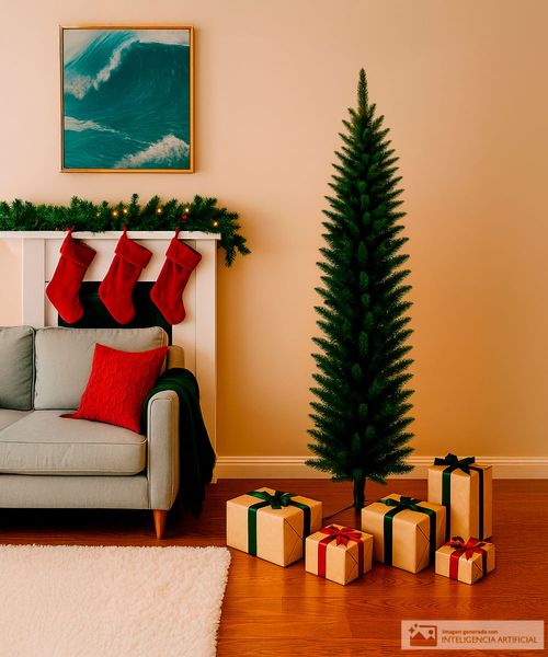 Árbol navideño tipo lápiz 6 pies (182 cm) con 219 puntas