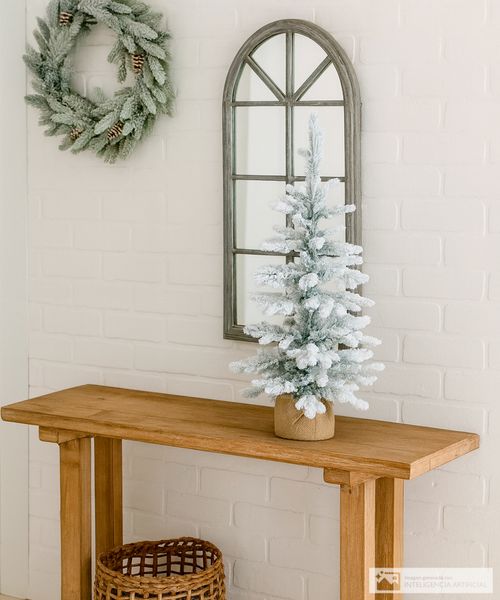 Árbol navideño nevado de mesa 70 cm